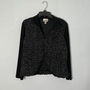 Joseph Ribkoff Black Ruffle Veston Jacket